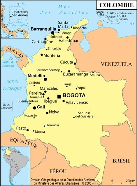 Carte de la Colombie