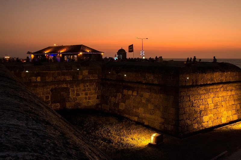Coucher de soleil sur les fortifications de Carthagène